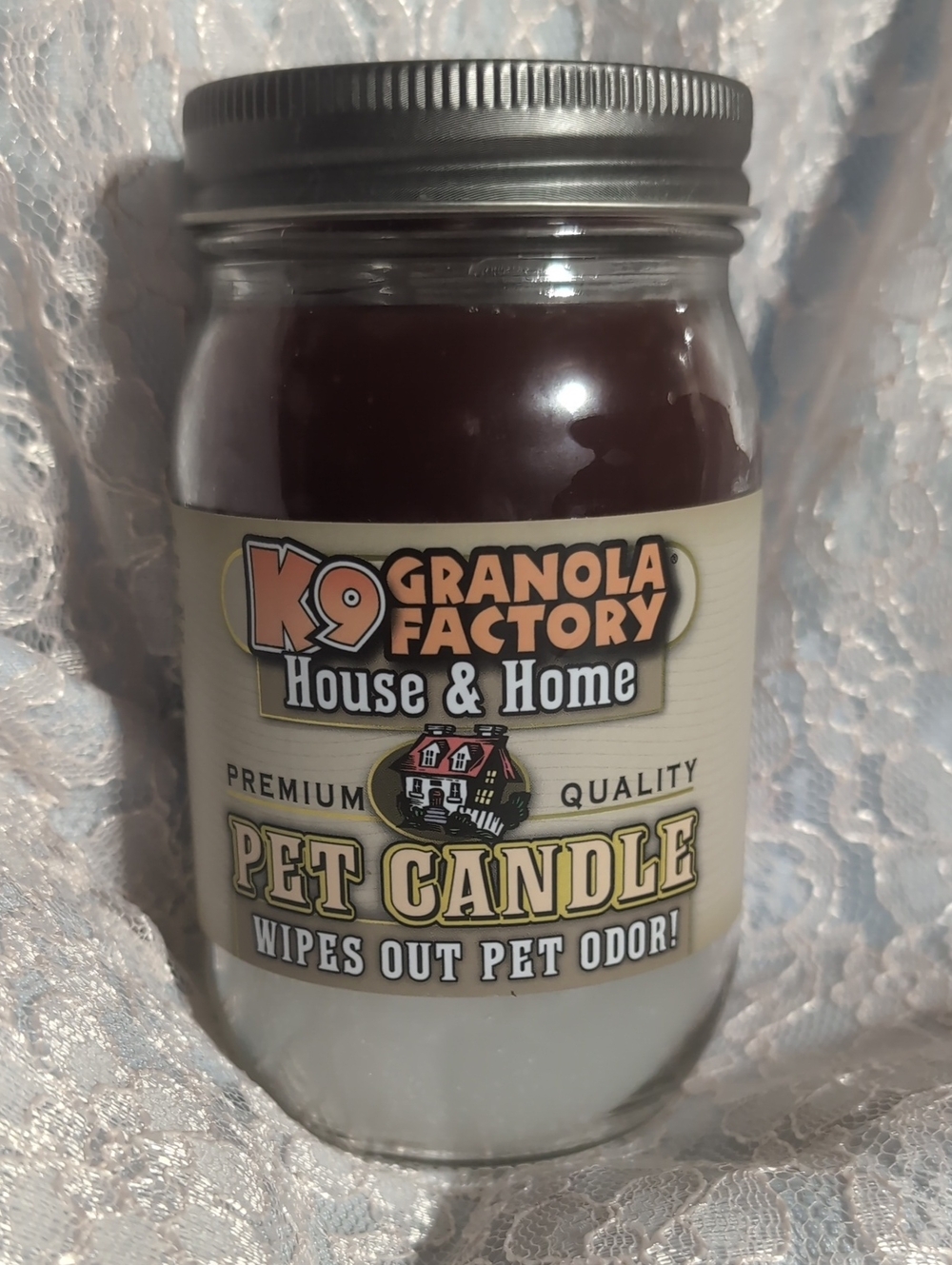 K9 Granola Factory Two-Tone Brown & White Pet Candle - Pet Odor Neutralizer